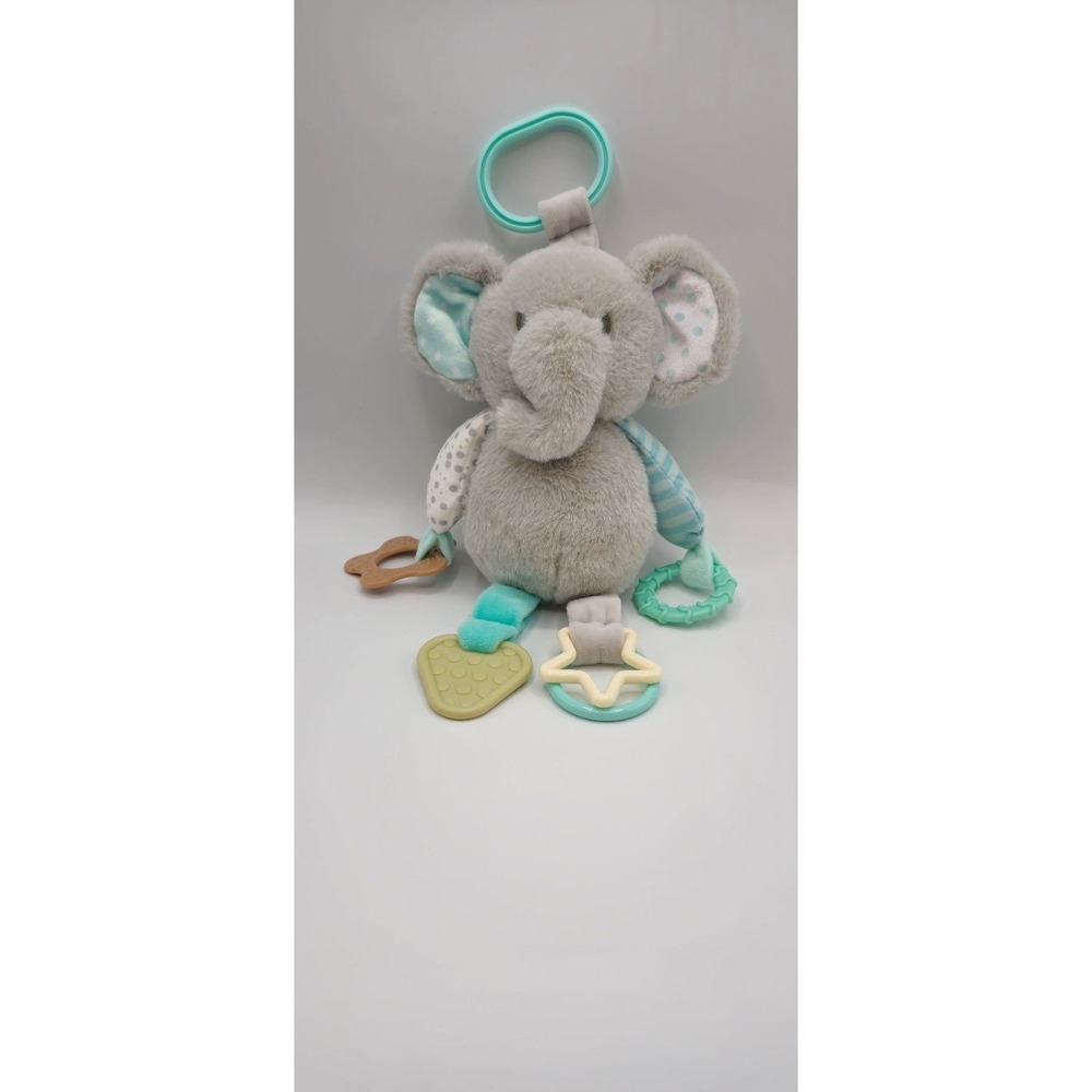 11" Kellytoys KELLY Baby RATTLE Teether PLUSH Hanging ELEPHANT B1
